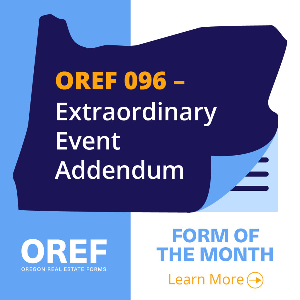 April 2023 Form Of The Month - OREF 096 Extraordinary Event Addendum